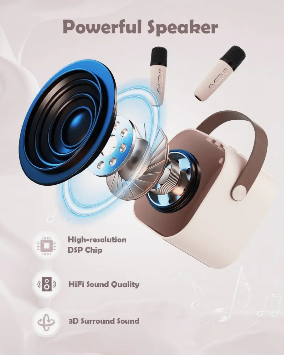 Wireless Bluetooth Karoke Speaker with microphone - Image 3