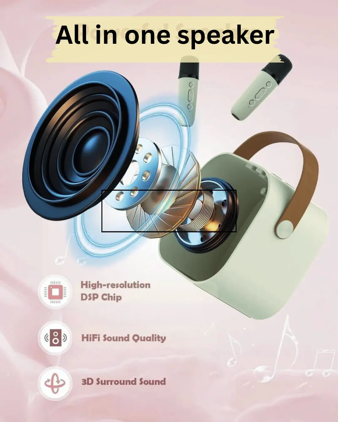 Wireless Bluetooth Karoke Speaker with microphone - Image 2